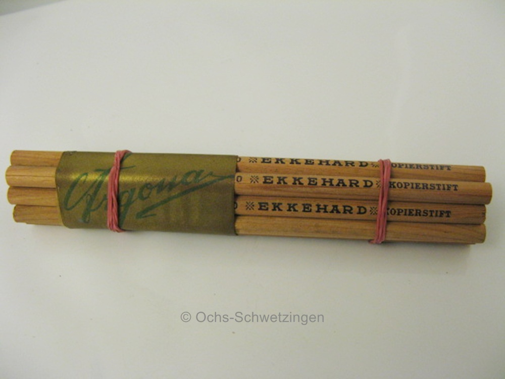 12 Kopierstifte schwarz ungespitzt - Argona von Ekkehard mit goldener Banderole