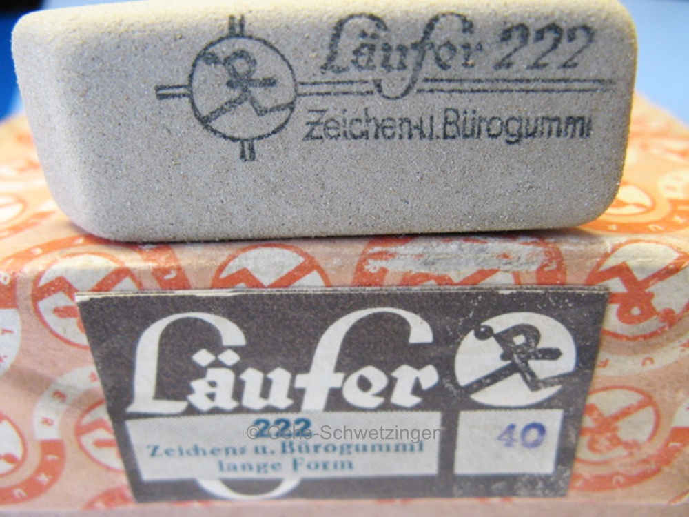 3 Radiergummi Läufer Zeichen-u. Bürogummi 1930  (022)