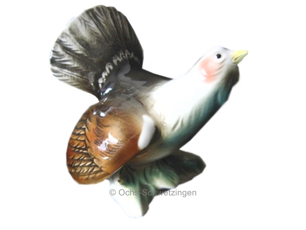 Auerhahn  - Vogel Porzellan von Lippelsdorf  - Höhe:  ca.11,5 cm