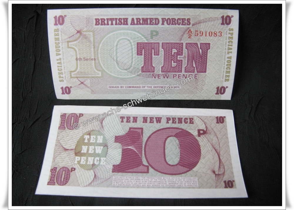Banknote England 10 New Pence 1972 -5 Stück (P-M45 -04)