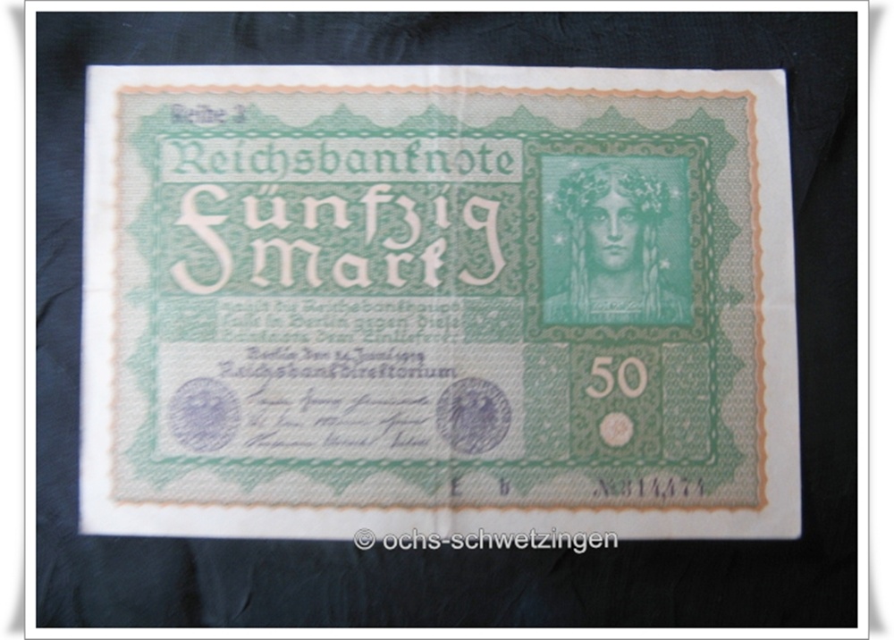 Banknote Germany 50 Mark 1919 (P-66 - 13/2)