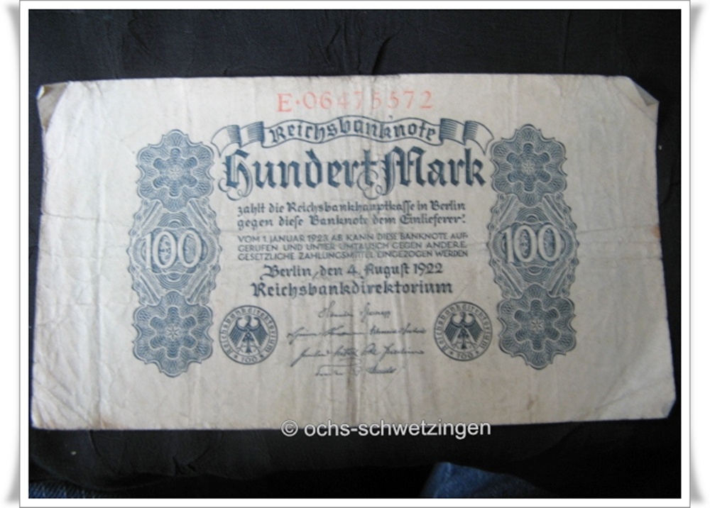 Banknote Germany 100 Mark 1922 (P-75 - 28)