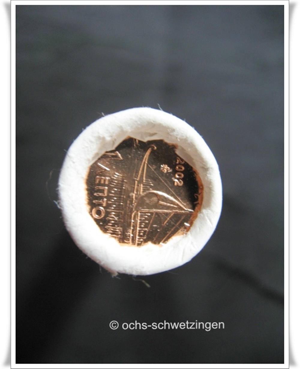Euro Münze 1 cent ganze ROLLE - Griechenland 2002 (2)