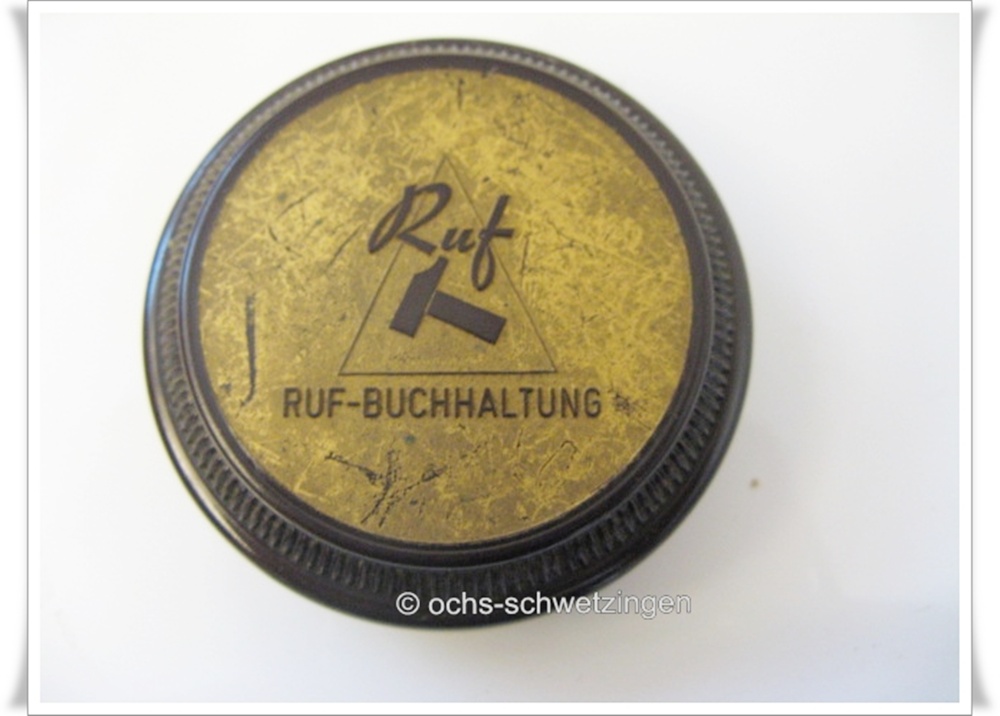 Bakelit: Dose für Farbband von Schreibmaschine  Ruf - Buchhaltung ca.6,5 cm (20)