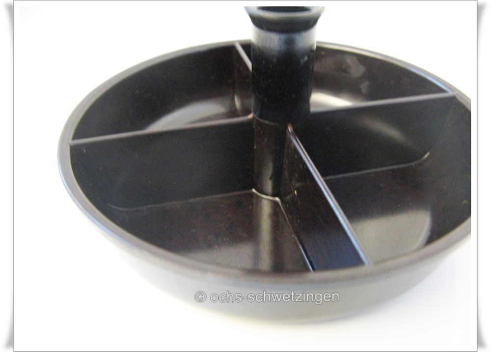 Bakelit: Stifteschale mit Fächern in schwarz ca. 12 cm - Vintage (21)