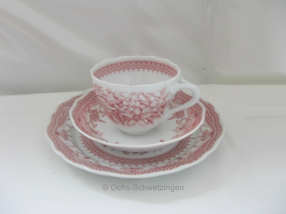 Hutschenreuther Windsor Rot Kaffeegedeck 3tlg.