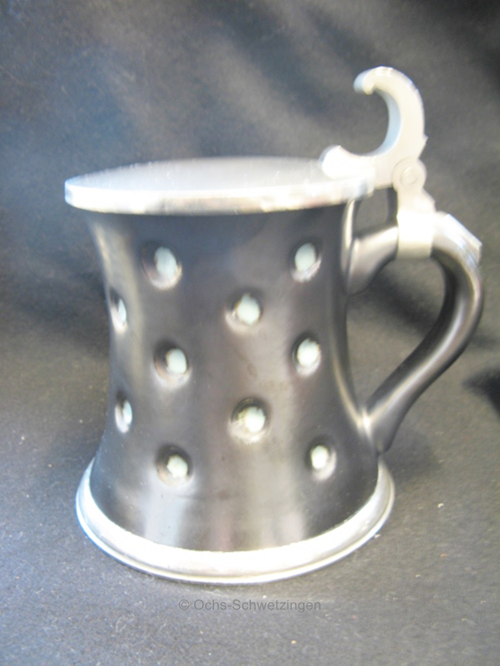 BIERKRUG/ KERAMIK-ZINN MONTUR/ E.W. REGENSBURG gepunzt