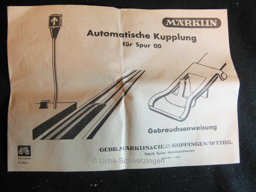 MÄRKLIN  Gebrauchsanltg D. automatische Kupplung (34)