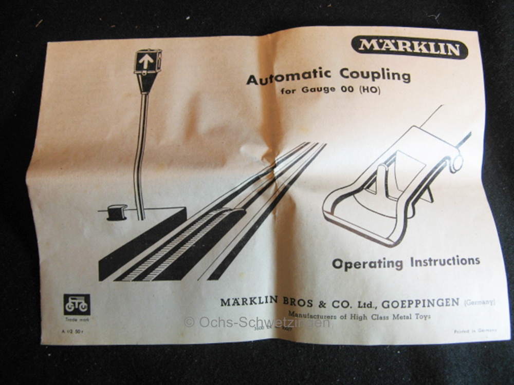 MÄRKLIN  Gebrauchsanltg eng. automatische Kupplung (36)