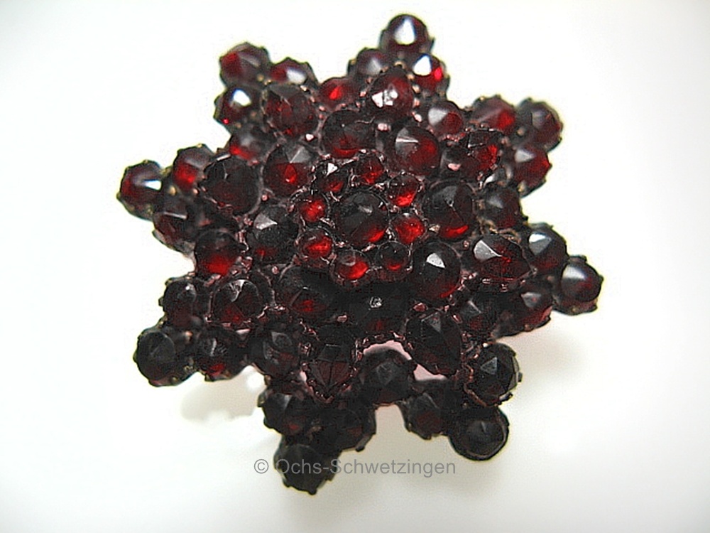 Antikschmuck: Granat - Brosche um  1880 (8)