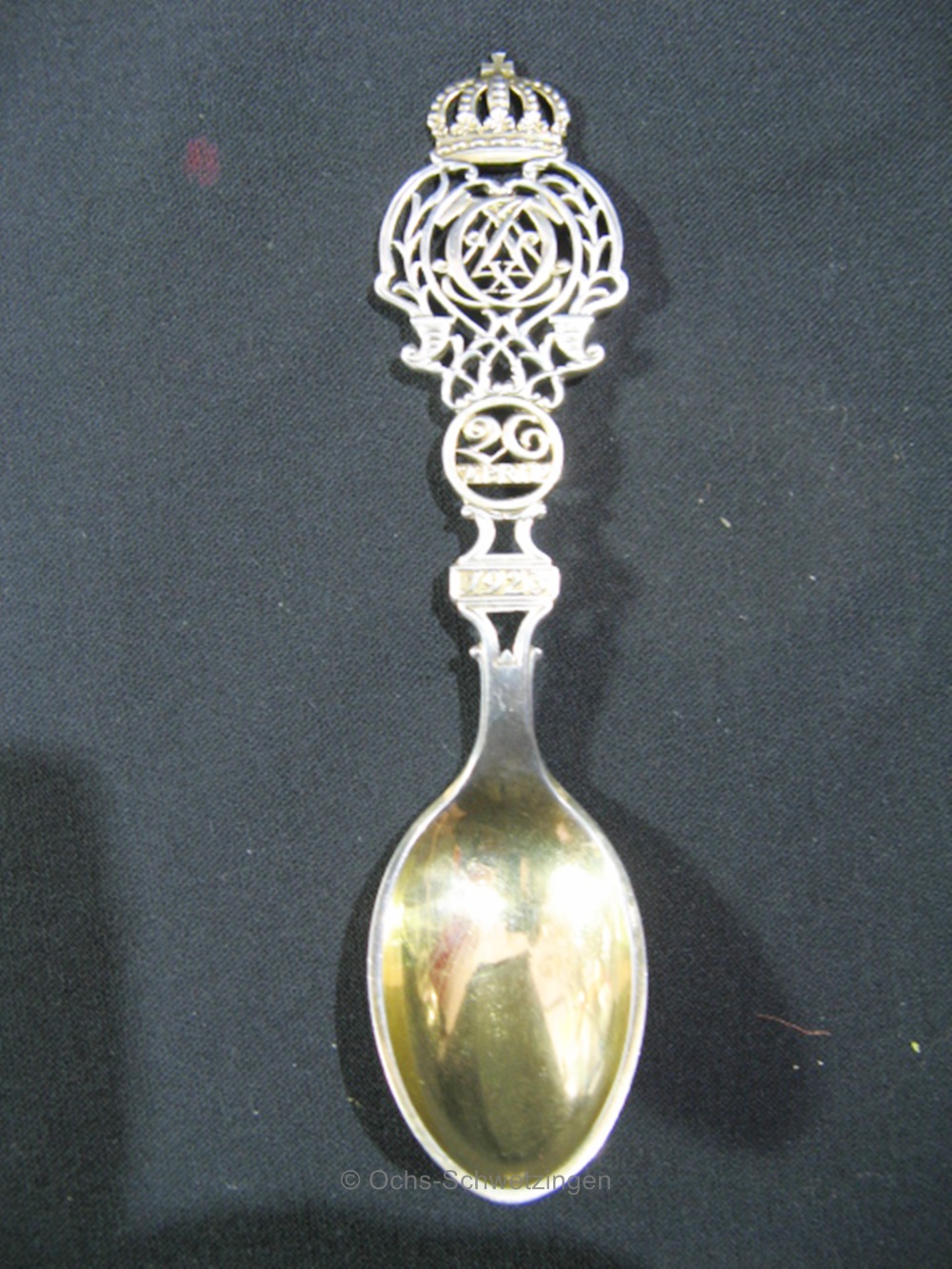 Löffel 925 Silber 1923: zur S.Hochzeit König ChristianX