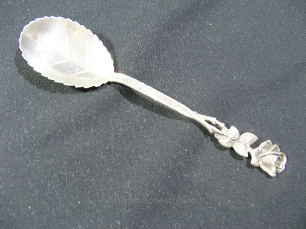 Sahnelöffel  Rose - 800er Silber - 22,4 Gramm