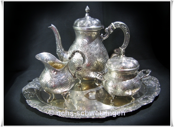 Kaffeeservice 4 Teilig um 1910 - 800Silber - 1168 Gramm