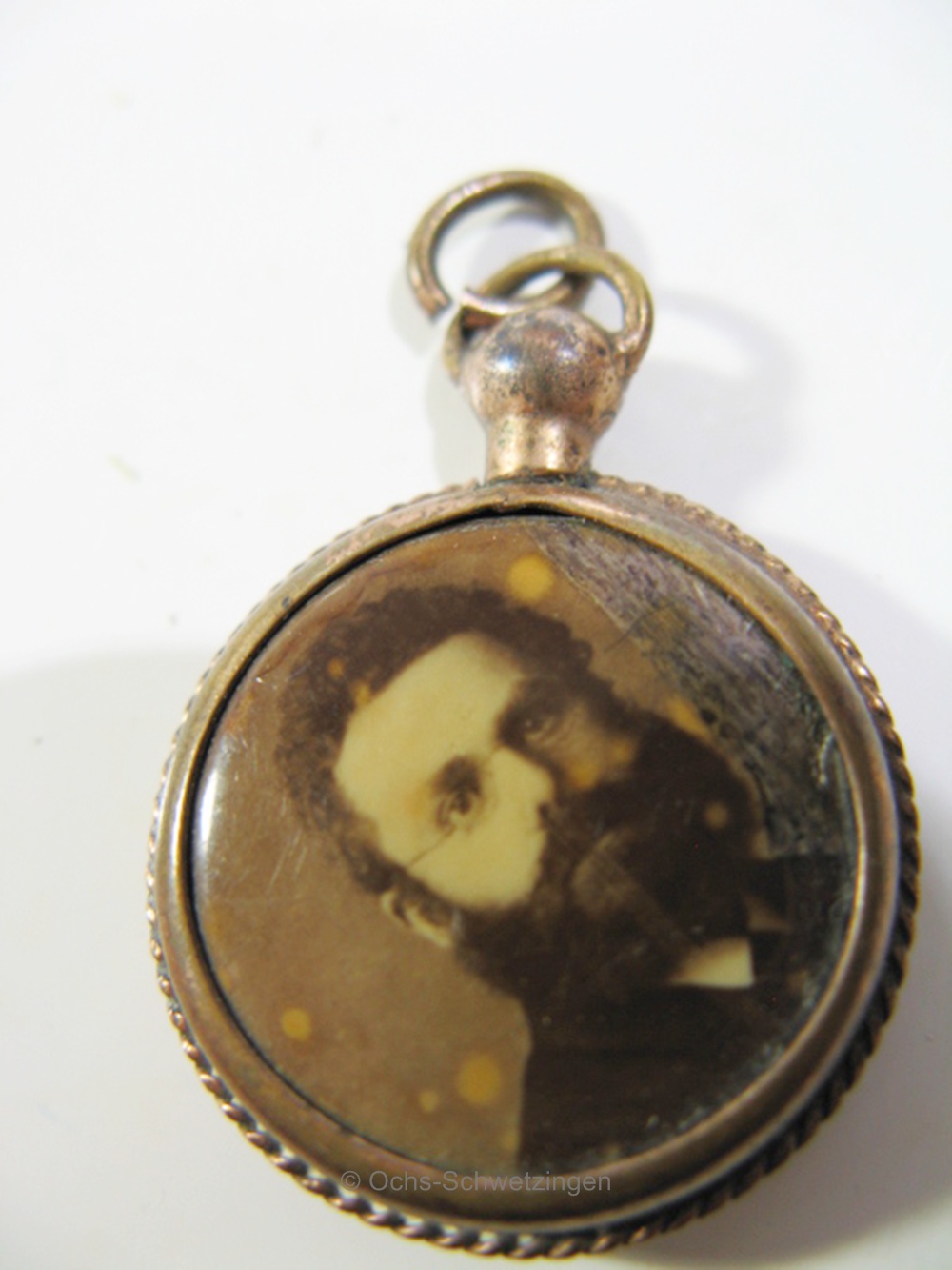 Anhänger Antik - Vintage Schaumgold mit Porträt Ø 2,1 cm - toll zur Tracht (9)