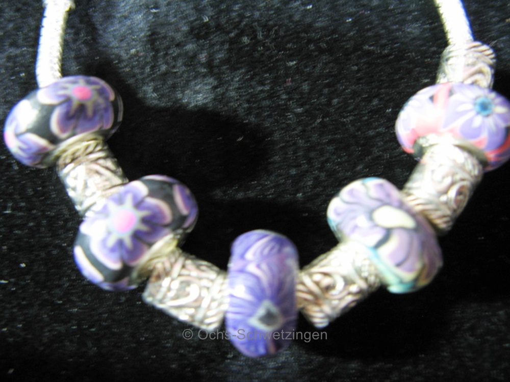 10 Beads - modular bead - polymer clay Elemente + Spacer - Loch ca.4,5mm (s2)