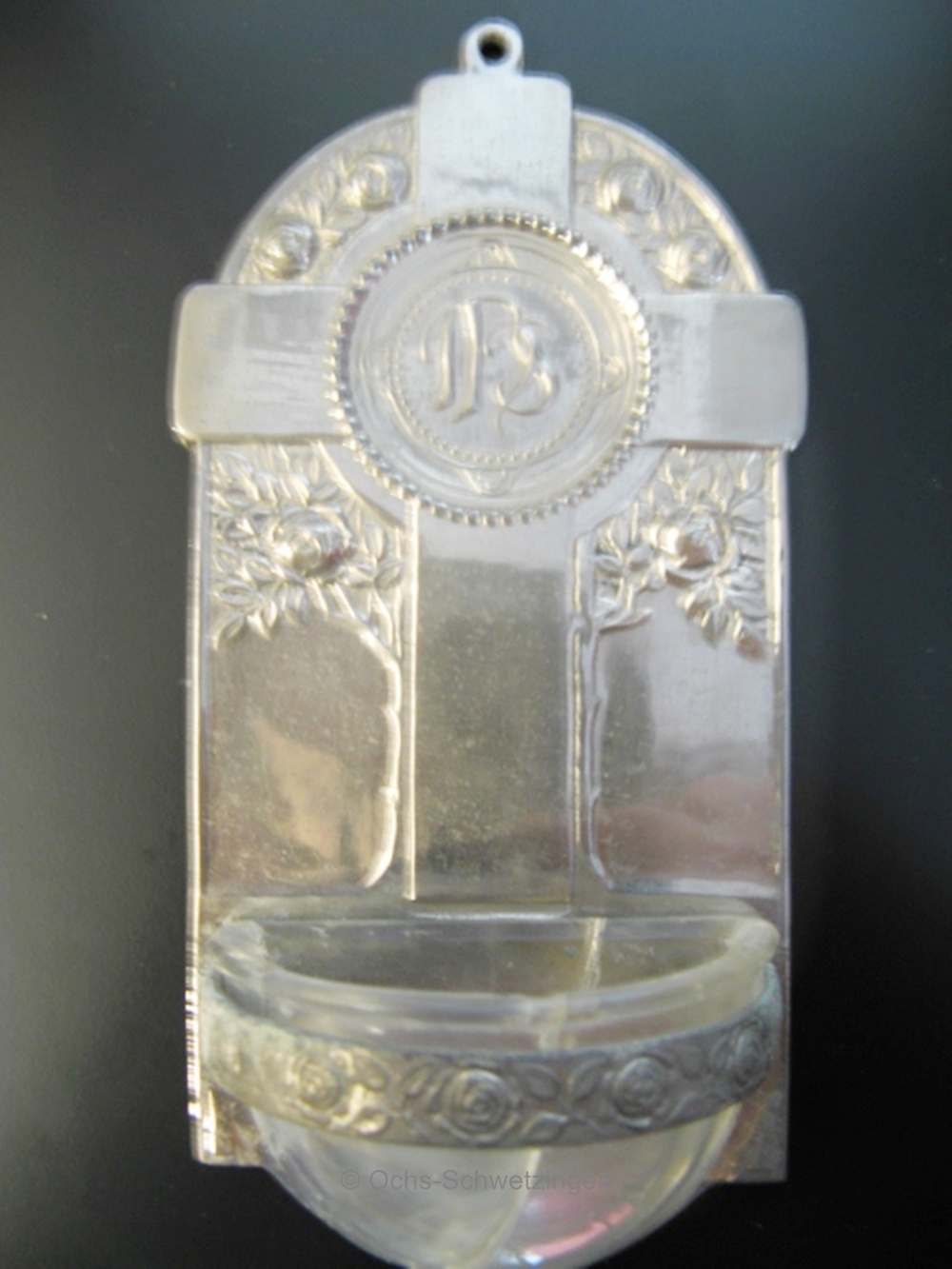 Weihwasser - Kessel:  aus silberfarbigem Buntmetall ca. 16 cm  (W5)