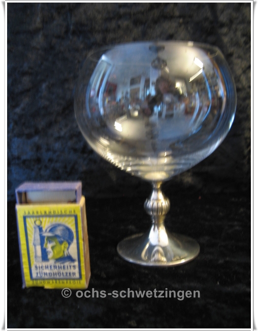 Rotweinkelch  - Kristall auf 925 Sterling - Silber Fuß - Rarität (Lot 3)