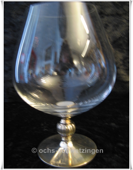 Cognacschwenker - Kristall auf 925 Sterling - Silber Fuß - Rarität (Lot 4)