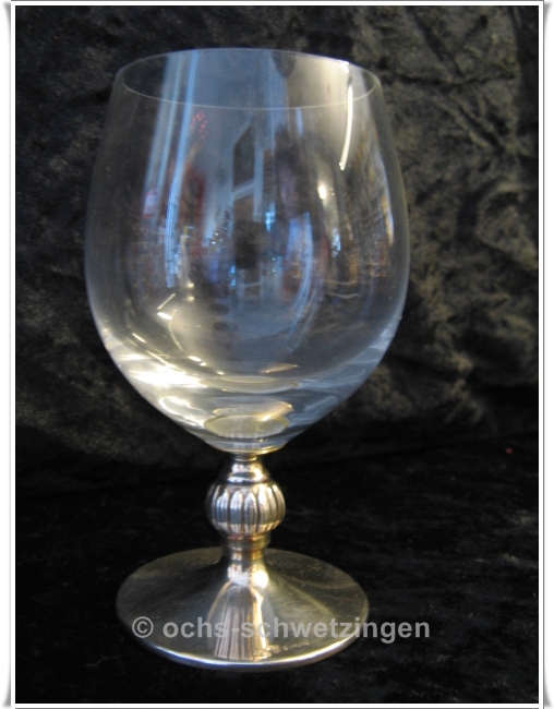 Weinglas - Kristall auf 925 Sterling - Silber Fuß - Rarität (Lot 6)