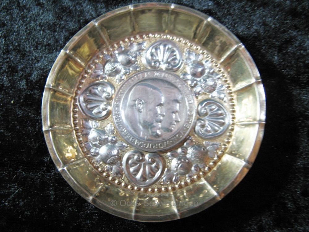 Schale Silberhochzeit Wilhelm II - 800 Silber ca.48 Gr.- Øca.8,5cm von 1911 (25)