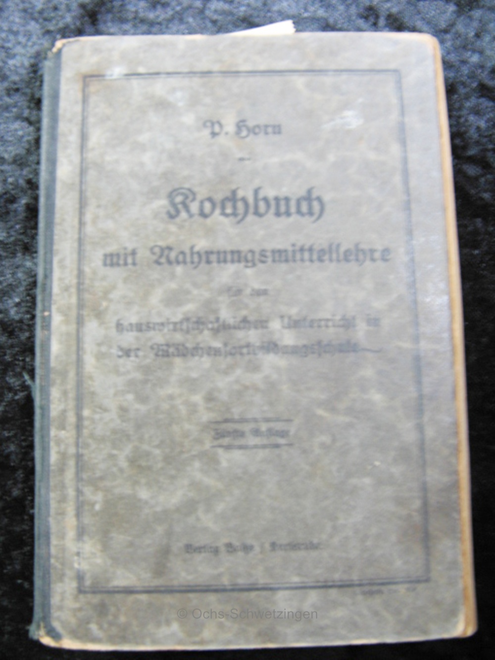 Kochbuch mit Nahrungsmittellehre von 1927 (B15)